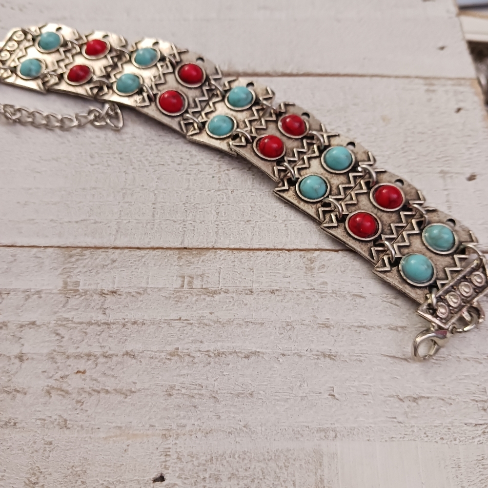 Silvertone Boho Style Bracelet